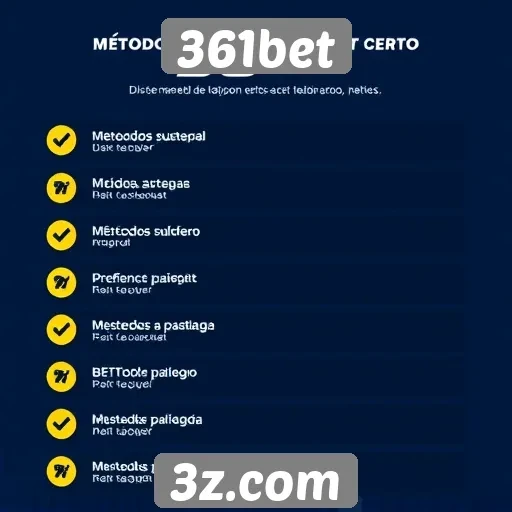 Métodos de pagamento aceitos na 361bet
